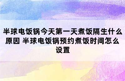 半球电饭锅今天第一天煮饭隔生什么原因 半球电饭锅预约煮饭时间怎么设置